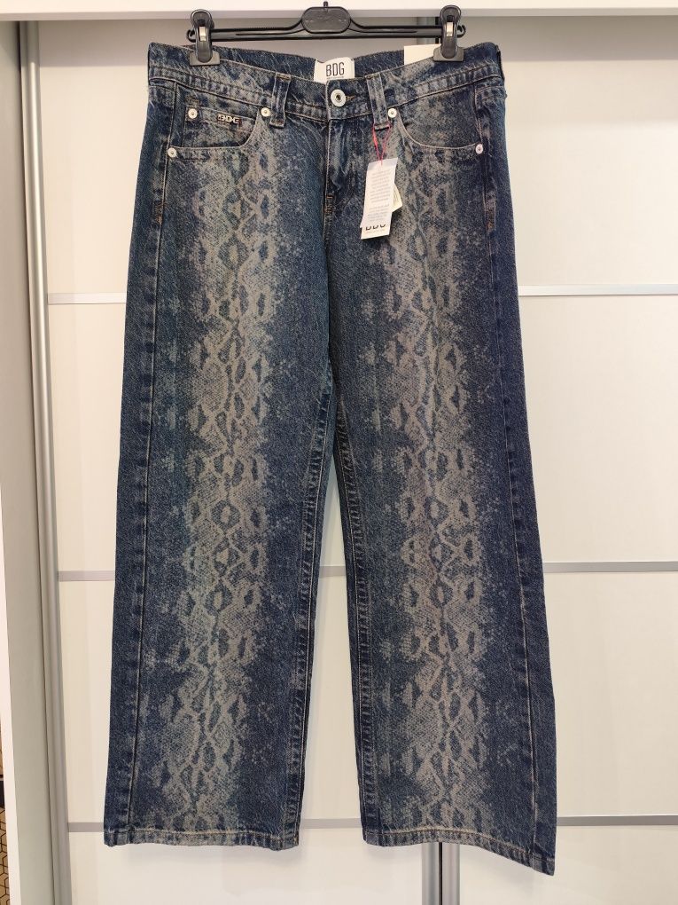 Spodnie szerokie damskie BDG Urban Outfitters Kayla Relaxed Fit denim