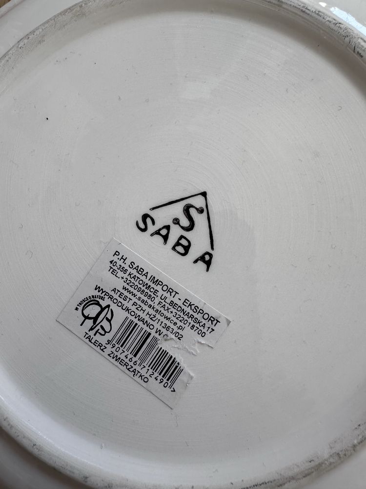Zestaw SABA kubek Lew i talerzyk z myszką ręcznie malowane