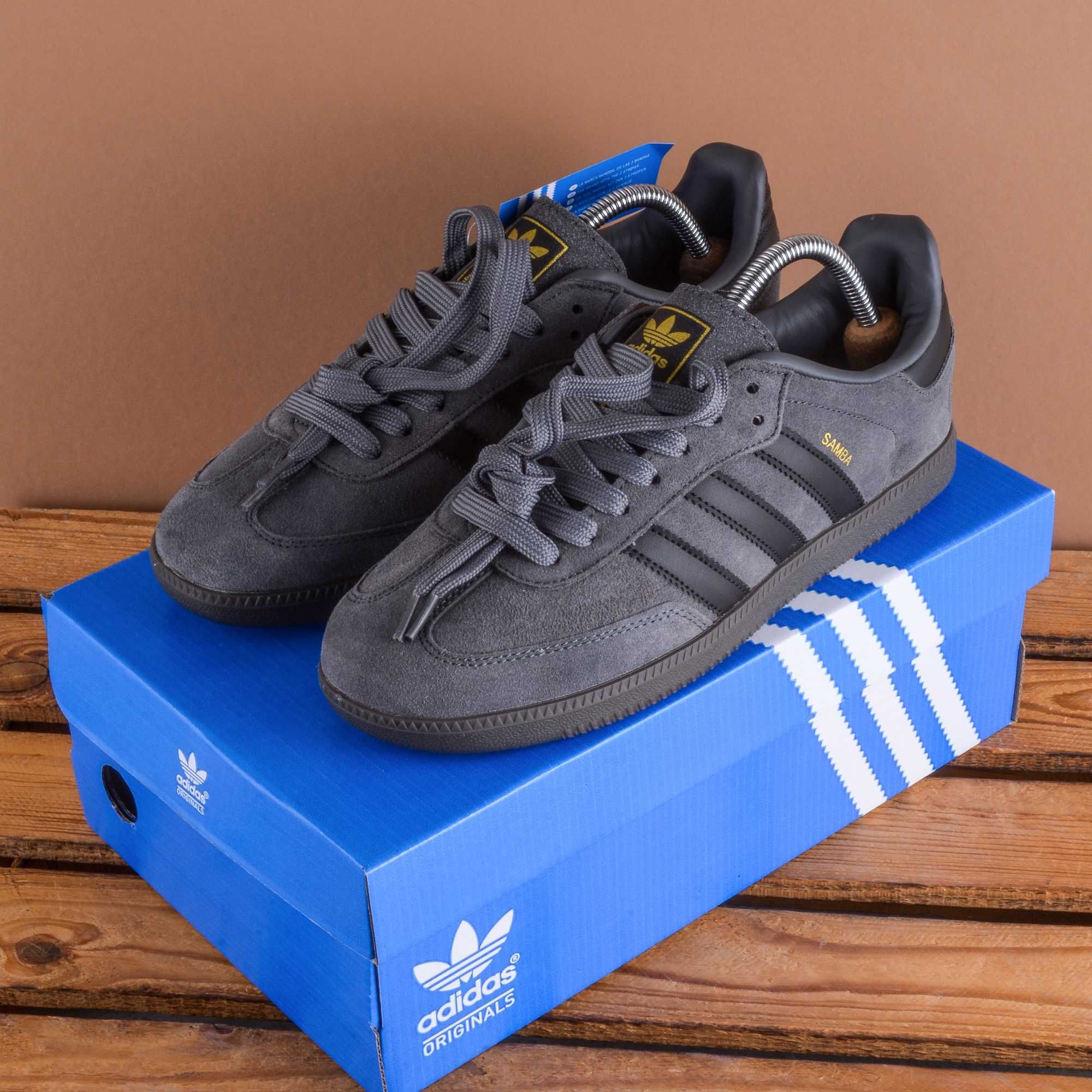 (1843) Кросівки кеди Adidas Samba колір графіт (41-45) адідас