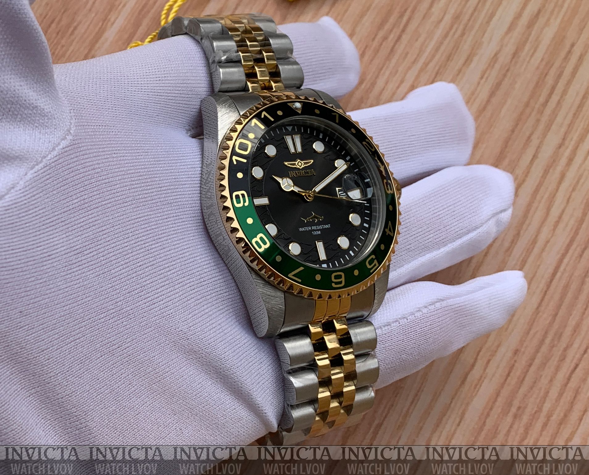 Мужские часы Invicta 30625 Pro Diver 43 мм. Master Oceans Gold Green