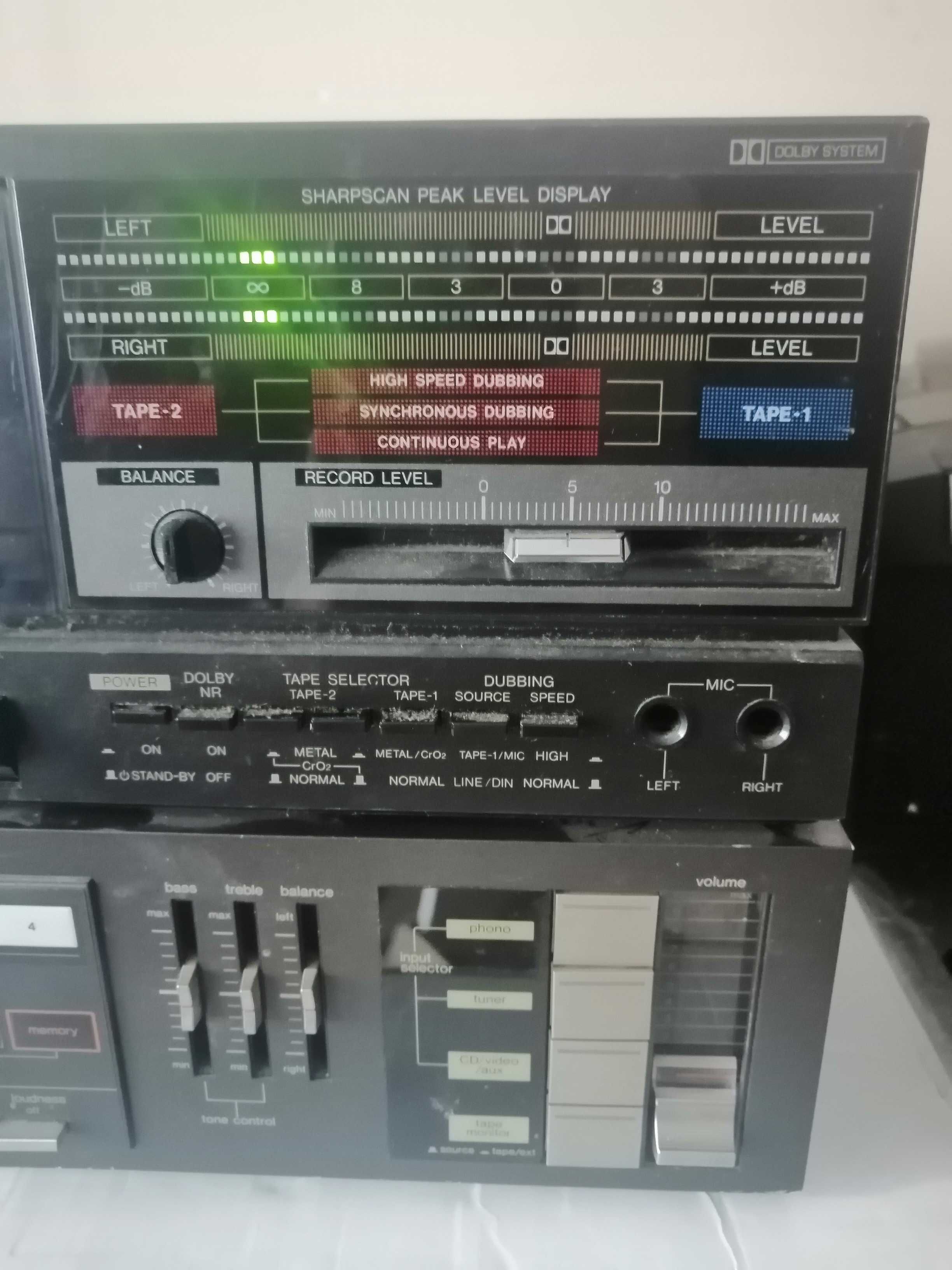 magnetofon dwukasetowy deck stereo SHARP typ RT-500H (bk)