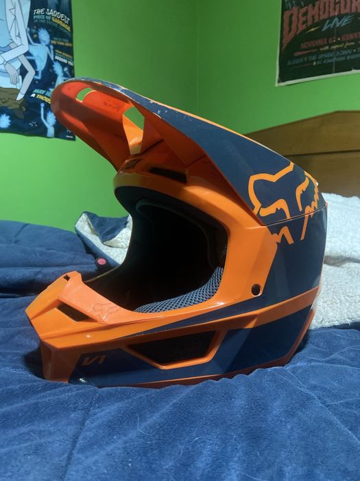 Capacete fox laranja