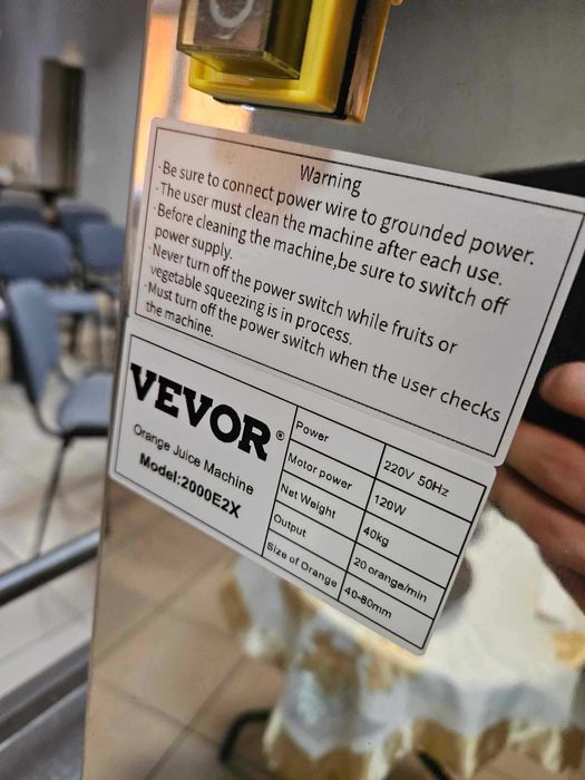 Komercyjna automatyczna wyciskarka do pomarańczy nierdzewna VEVOR 120W