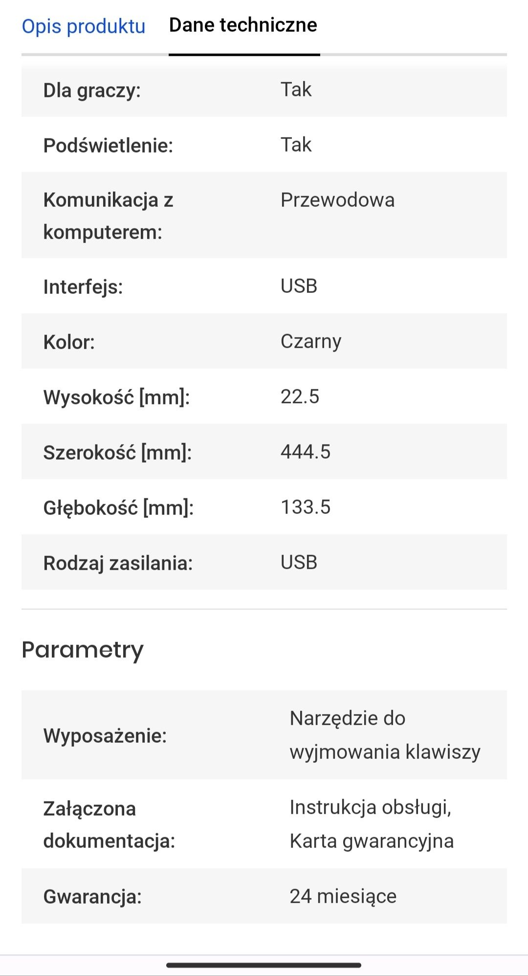 Klawiatura mechaniczna