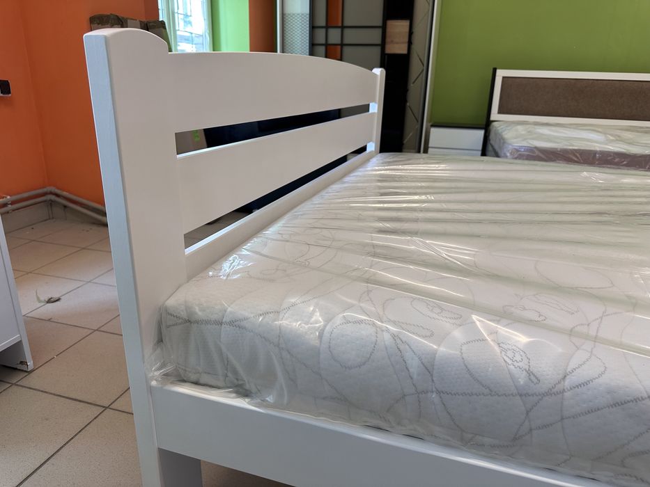 Ліжко двохспальне біле,кровать,двоспальне,дерево,матрац,Доставка