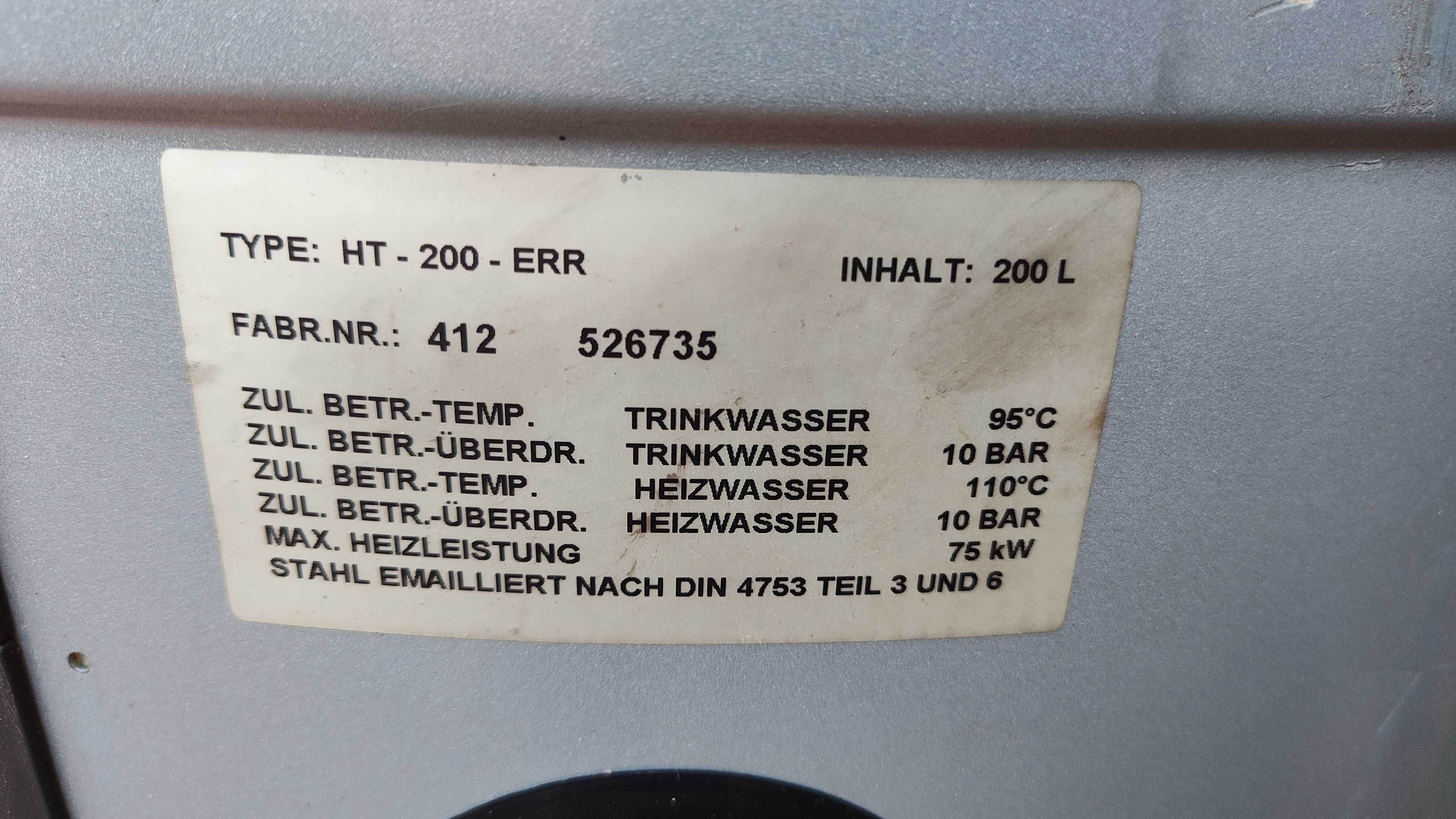 Boiler 200l 2 wężownice pod solar - Austria Email model Ht200Err