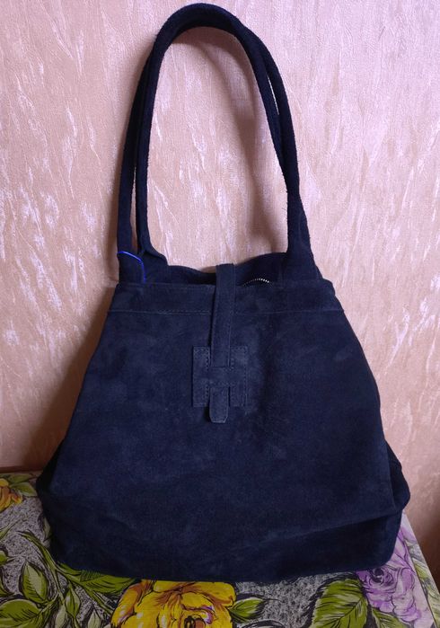 Шикарна сумка з натуральної замші італійського виробництва Vera Pelle