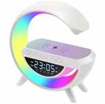 Lampka led gamingowa rgb głośnik ładowarka indukcyjna  zegarek radio