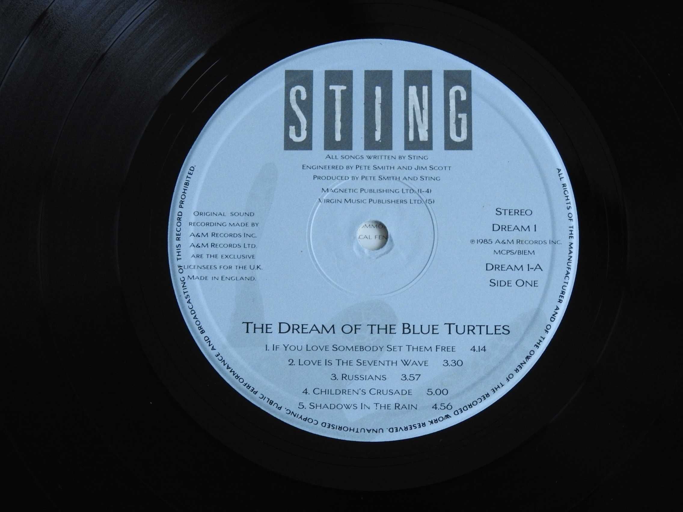 Sting The Dream Of The Blue Turtles LP 1985 UK пластинка Британия EX