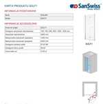 Drzwi prysznicowe, wnękowe, składane SanSwiss SOLF1G 120x200