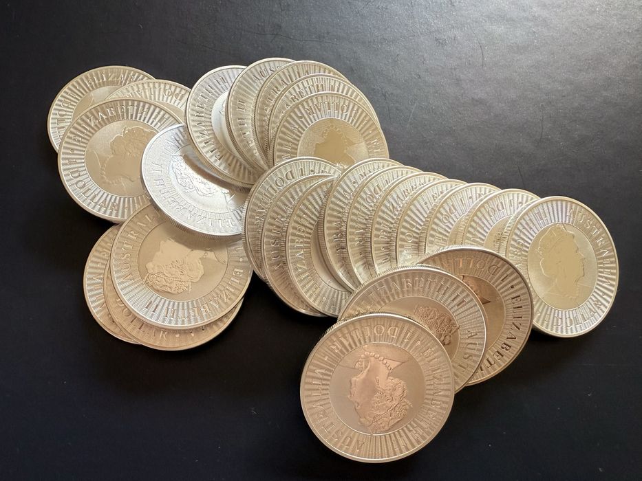 Onças de prata fina (1OZ) Kangaroo da Australia (Novas de tubo)