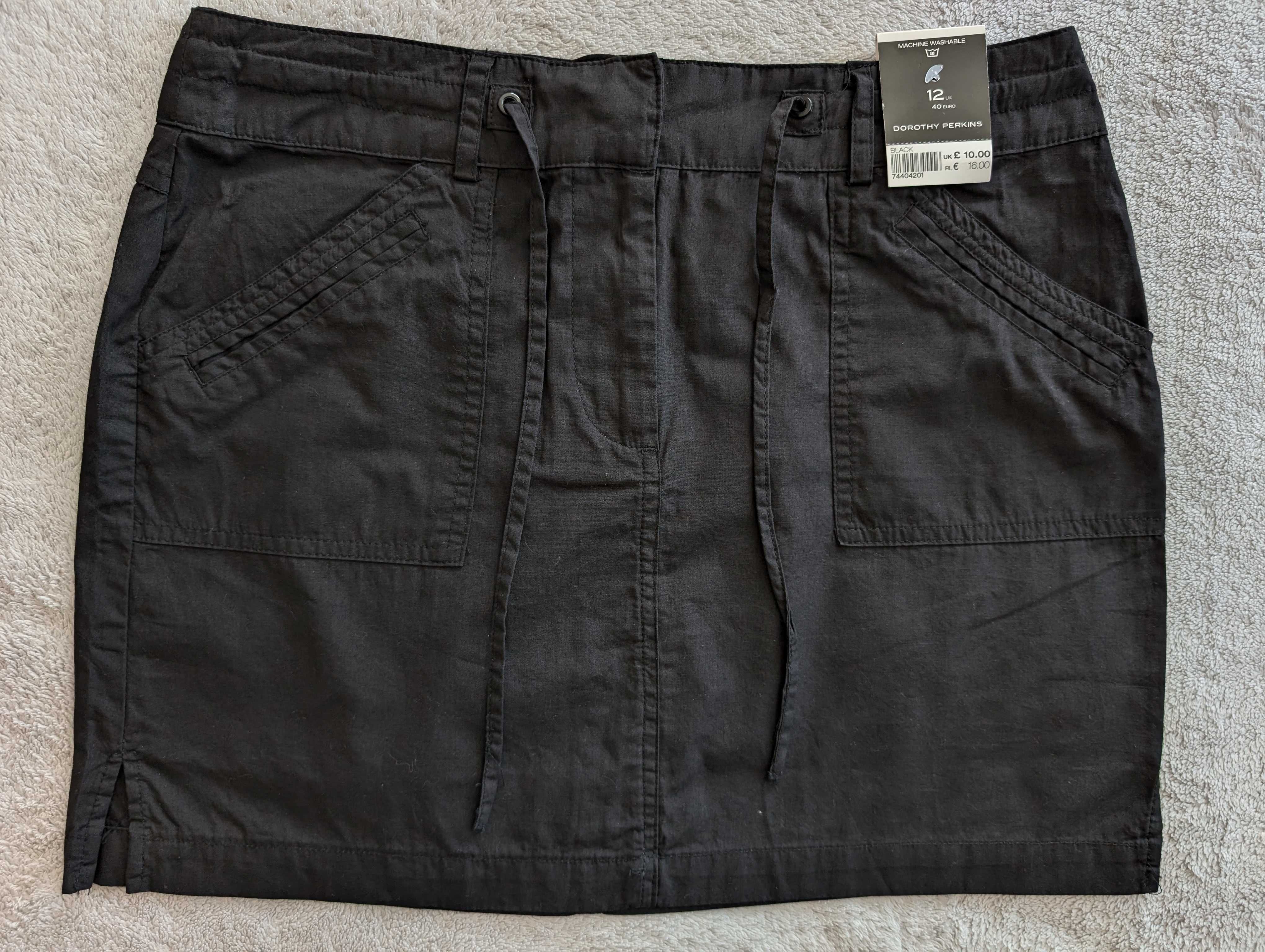 Nowa bawełniana czarna spódnica Dorothy Perkins 40