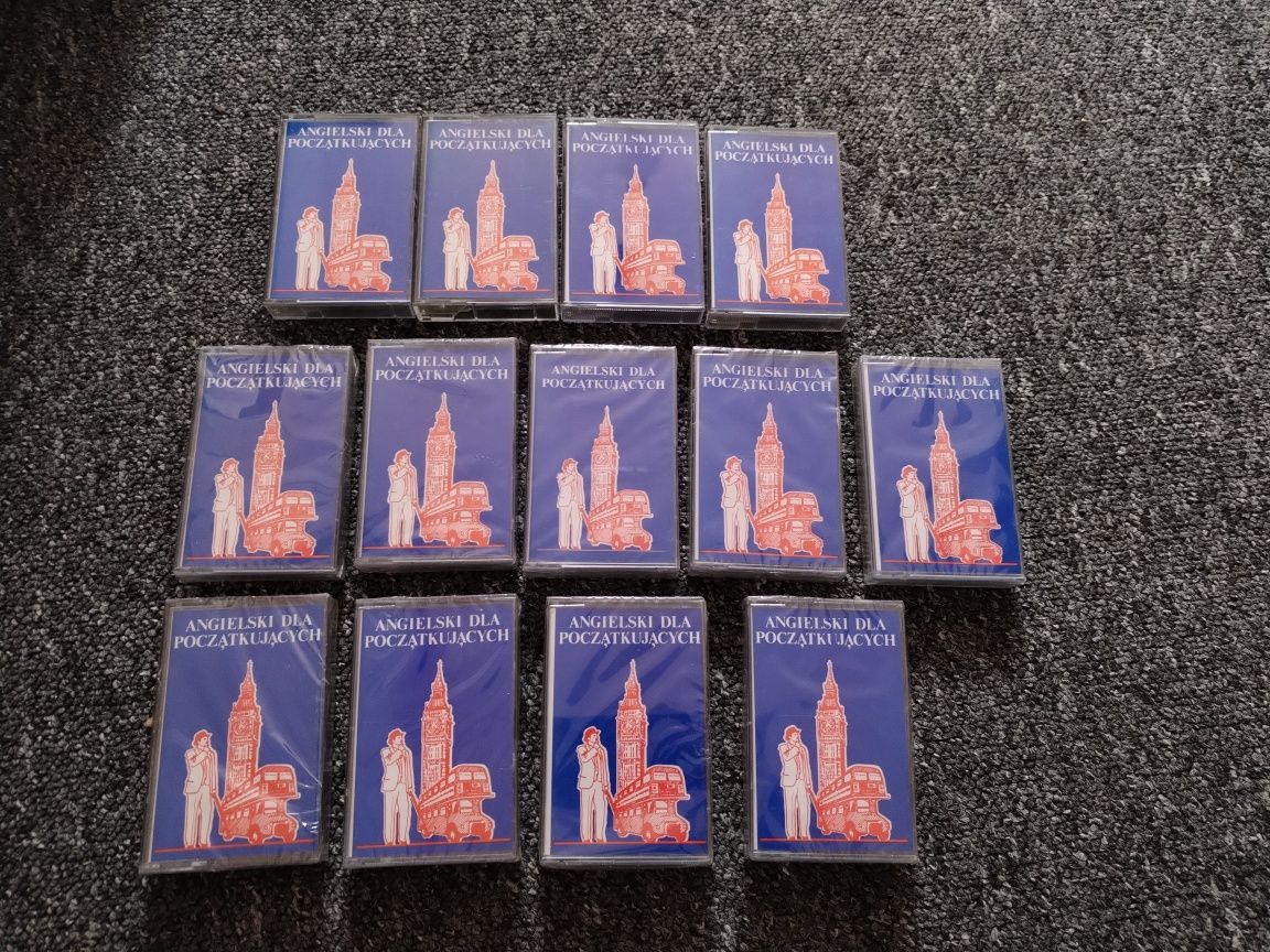 ESKK Angielski dla początkujących 13 kaset magnetofonowych, retro
