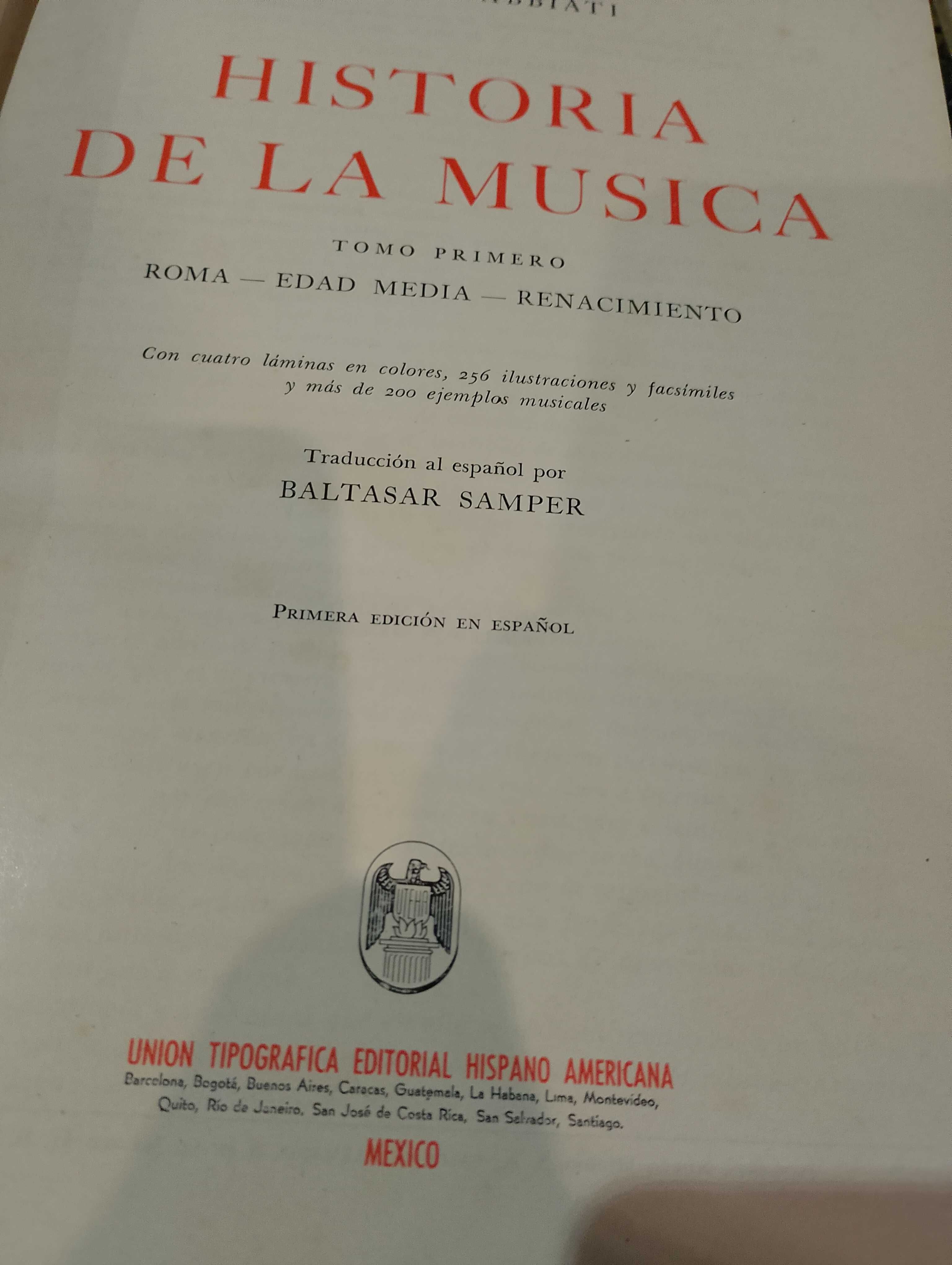História de la Música Franco Abbiati 1ª Edição Espanhola