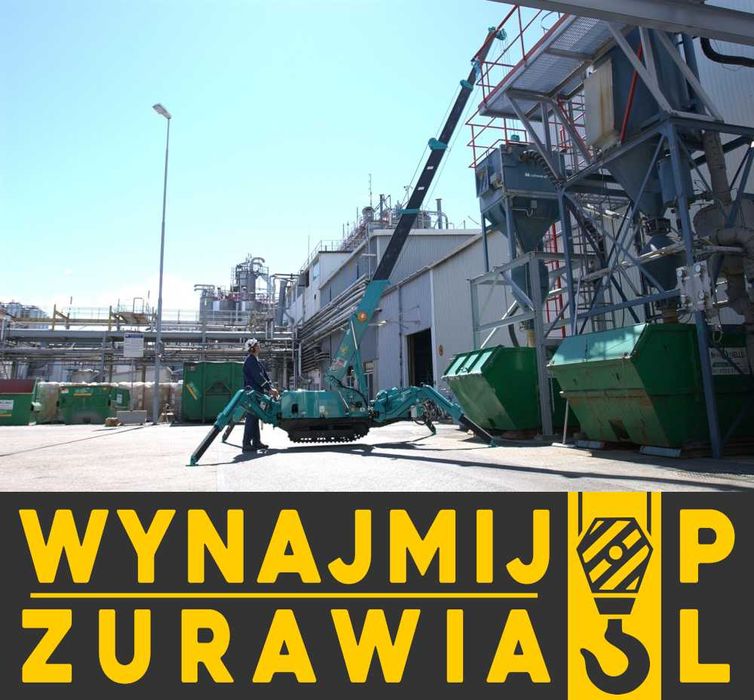 Mini żuraw wynajem, montaż szkła, elewacji, konstrukcji MINIŻURAW