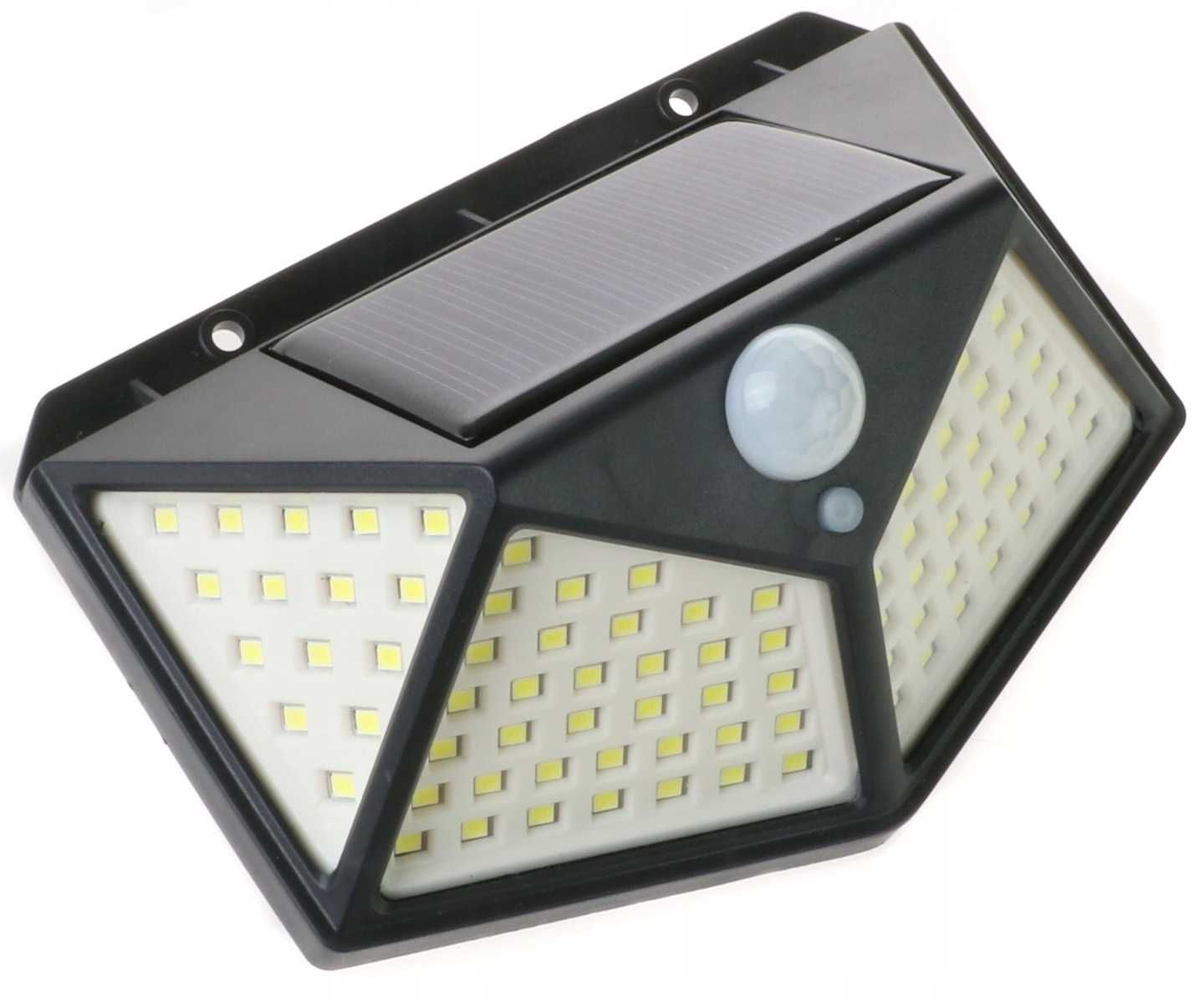 Lampa solarna lampka 100led z czujnikiem ruchu i zmierzchu do ogrodu