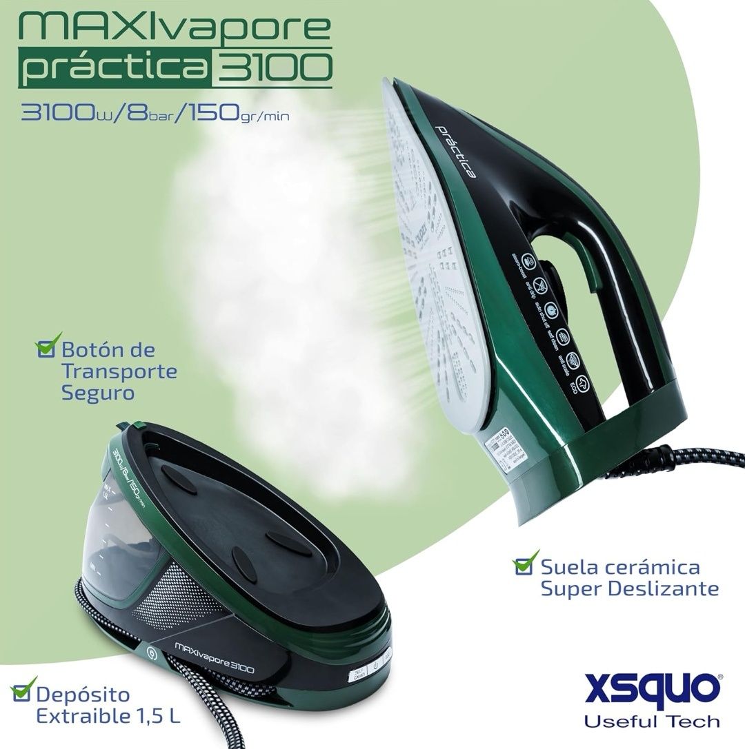 Stacja do prasowania XSQUO Useful Tech MaxiVAPORE Practica 100 g/s,