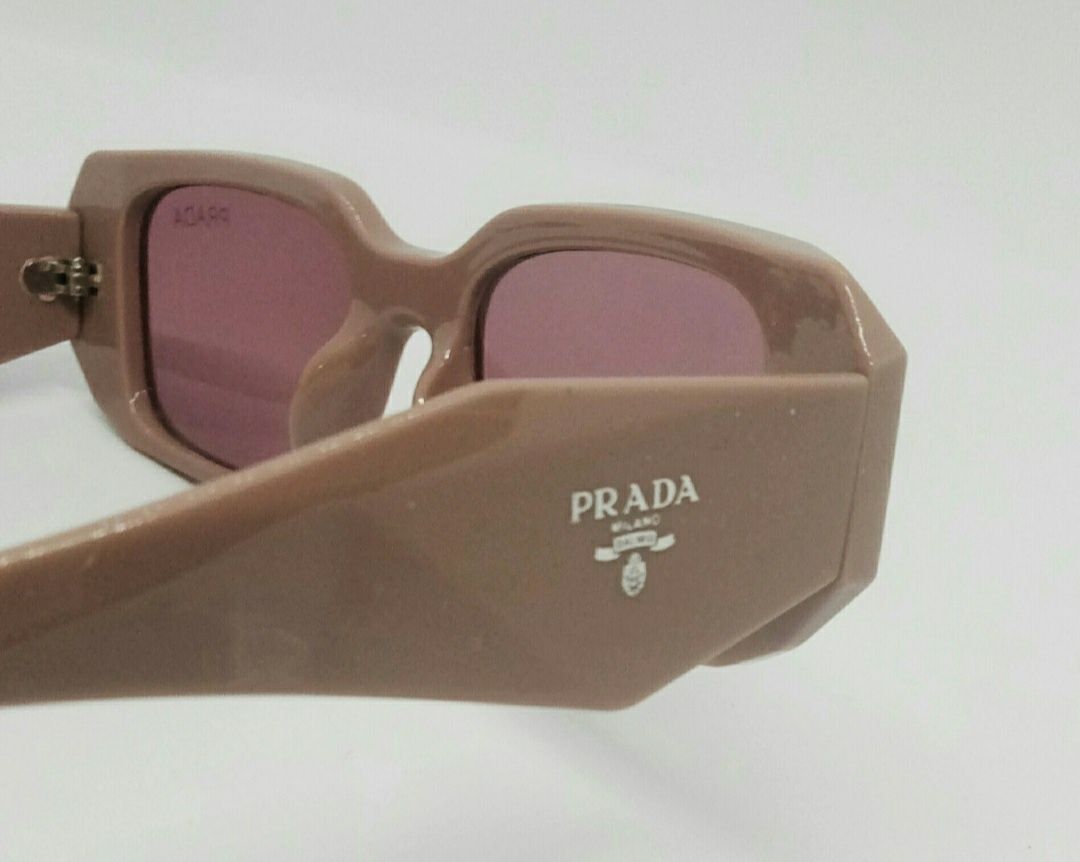Брендовые женские очки в кофейной оправе линзы розовые