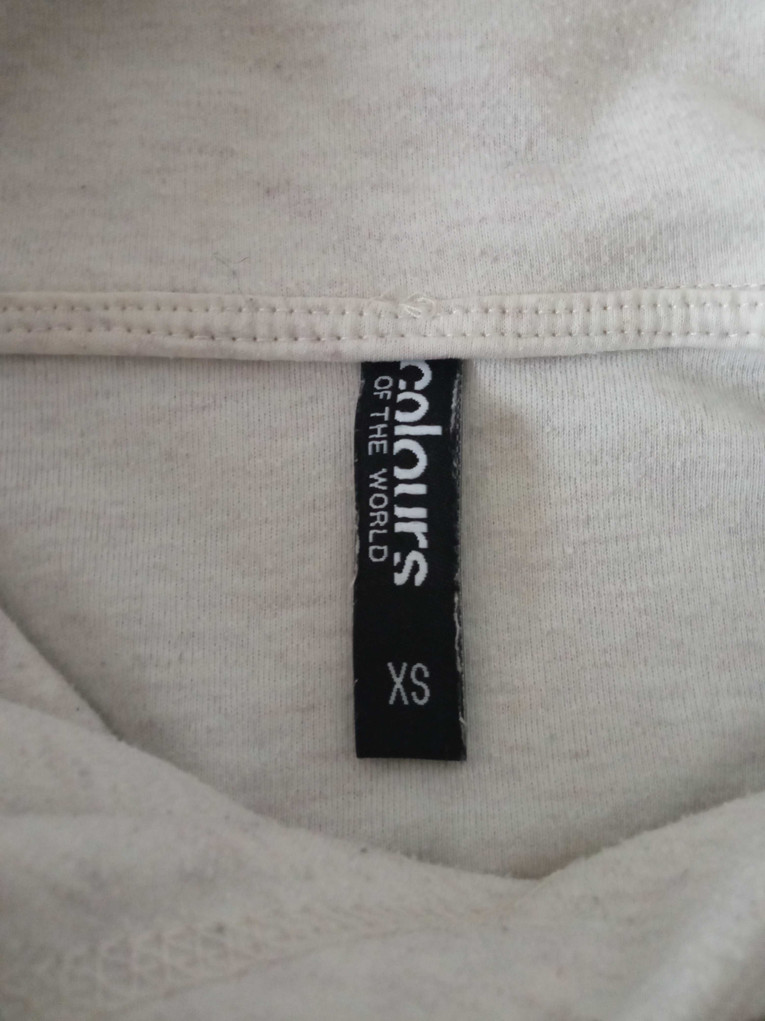 Bluza damska z sercem r. XS kremowa / jasny beż