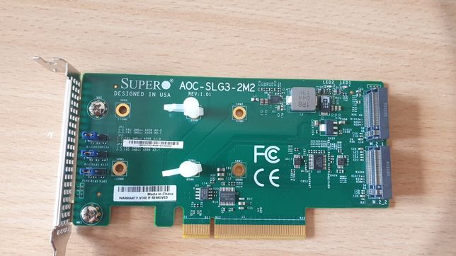 Плата розширення  SUPERMICRO PCIE X8 до SSD 2X M.2 NVME (AOC-SLG3-2M2)