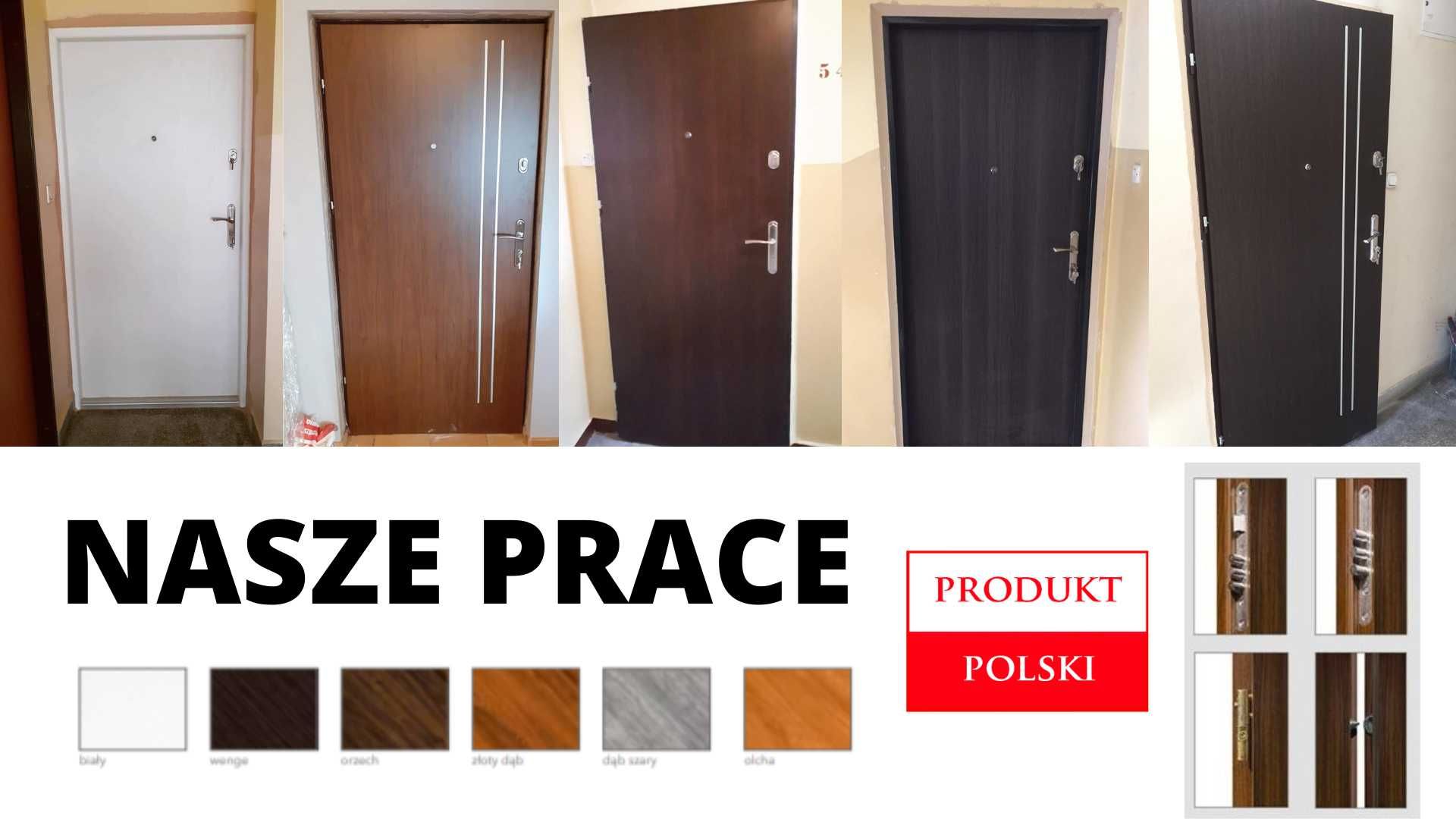 Drzwi wraz z montażem! Solidne, drewniane do bloku! Szybka realizacja!