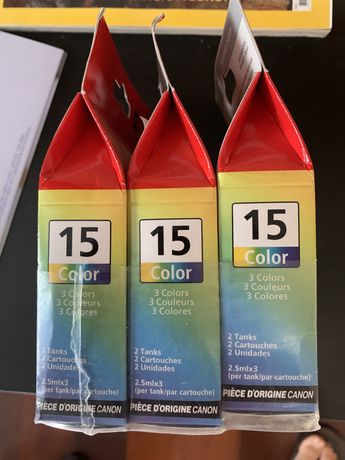 3 tinteiros BCI-15 color fechados e originais