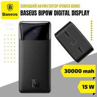 Новий оригінальний павербанк Baseus Bipow 30000mah 15w Black + кабель