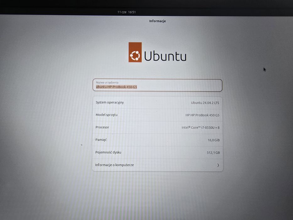 HP ProBook 450 G5 (i7 8550U 16GB 512SSD)