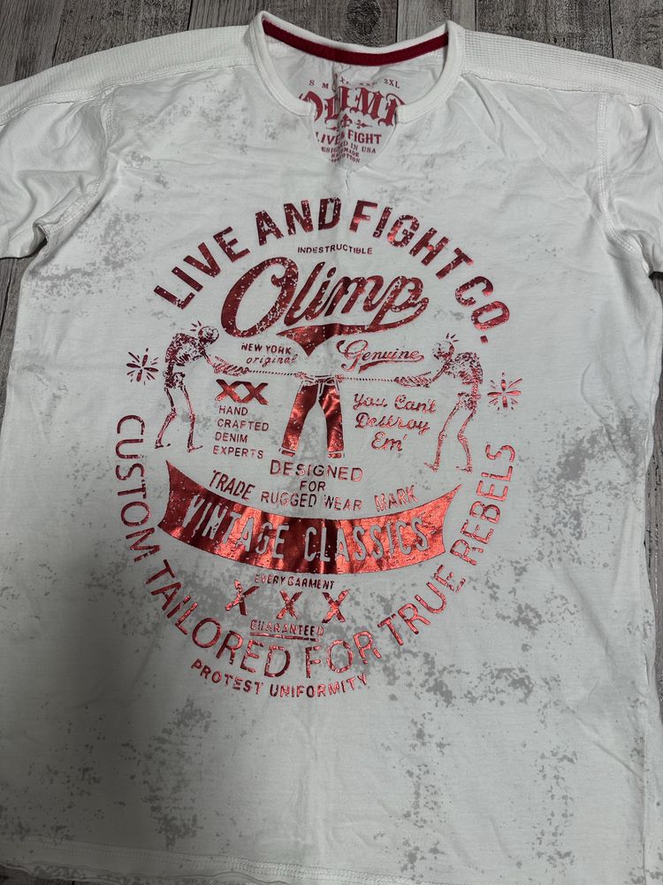 Мужская футболка 100%хлопок размер L olimp live&fight бодибилдинг
