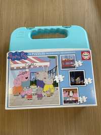 4 puzzles Pepa Pig, malinha plastico