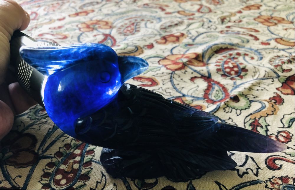 Papuga figurka FLUORYT 400 gram KAMIEŃ GENIUSZY