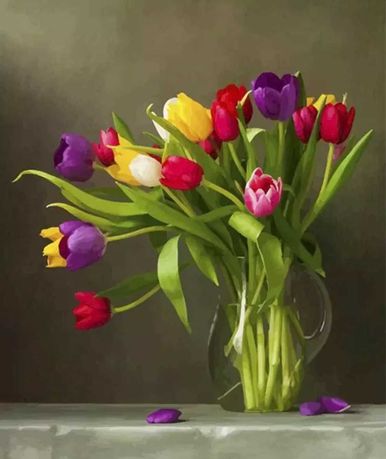 Malowanie po numerach Tulipany w wazonie