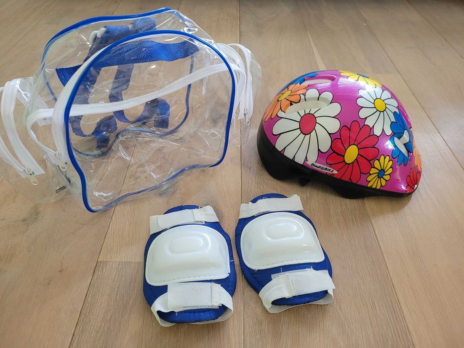 Kask rowerowy Bimbo Bike roz. M 53-54 cm plus ochraniacze