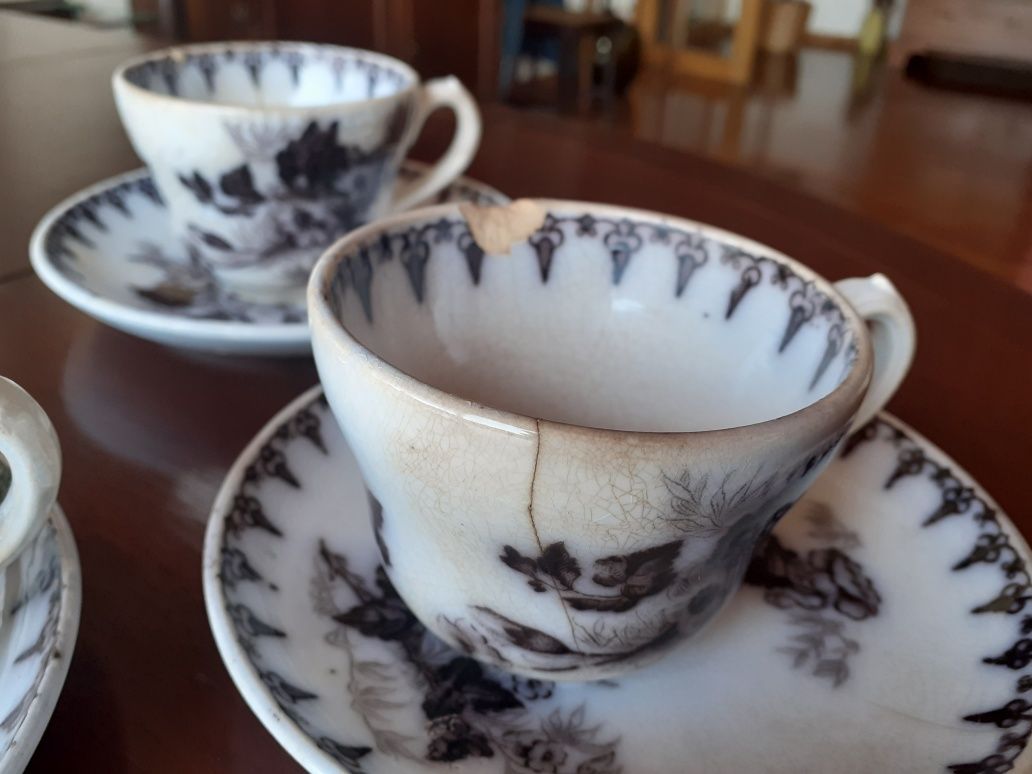 Servico de chá.  Porcelana francesa Sarreguemines