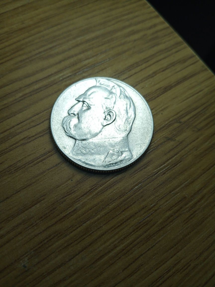 Srebrna Moneta 5 złotych z Marszałkiem Józefem Piłsudskim z 1934 roku