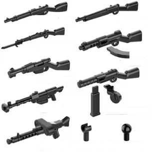 Zestaw broni różnego rodzaju WW2 kompatybilne z Lego,  Cobi