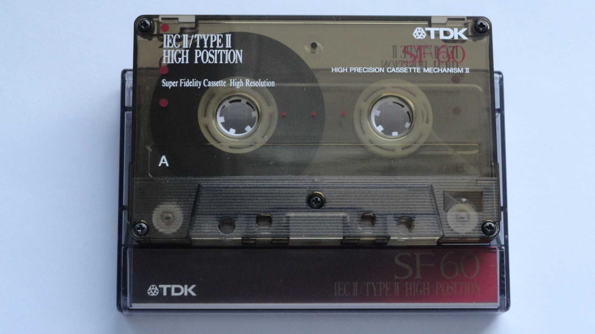 Kaseta audio TDK SF 60, HIGH POSITION, TYPE-II. Made in Japan.