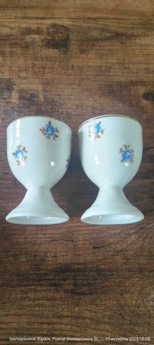 Kieliszki na jajka porcelanowe podstawki
