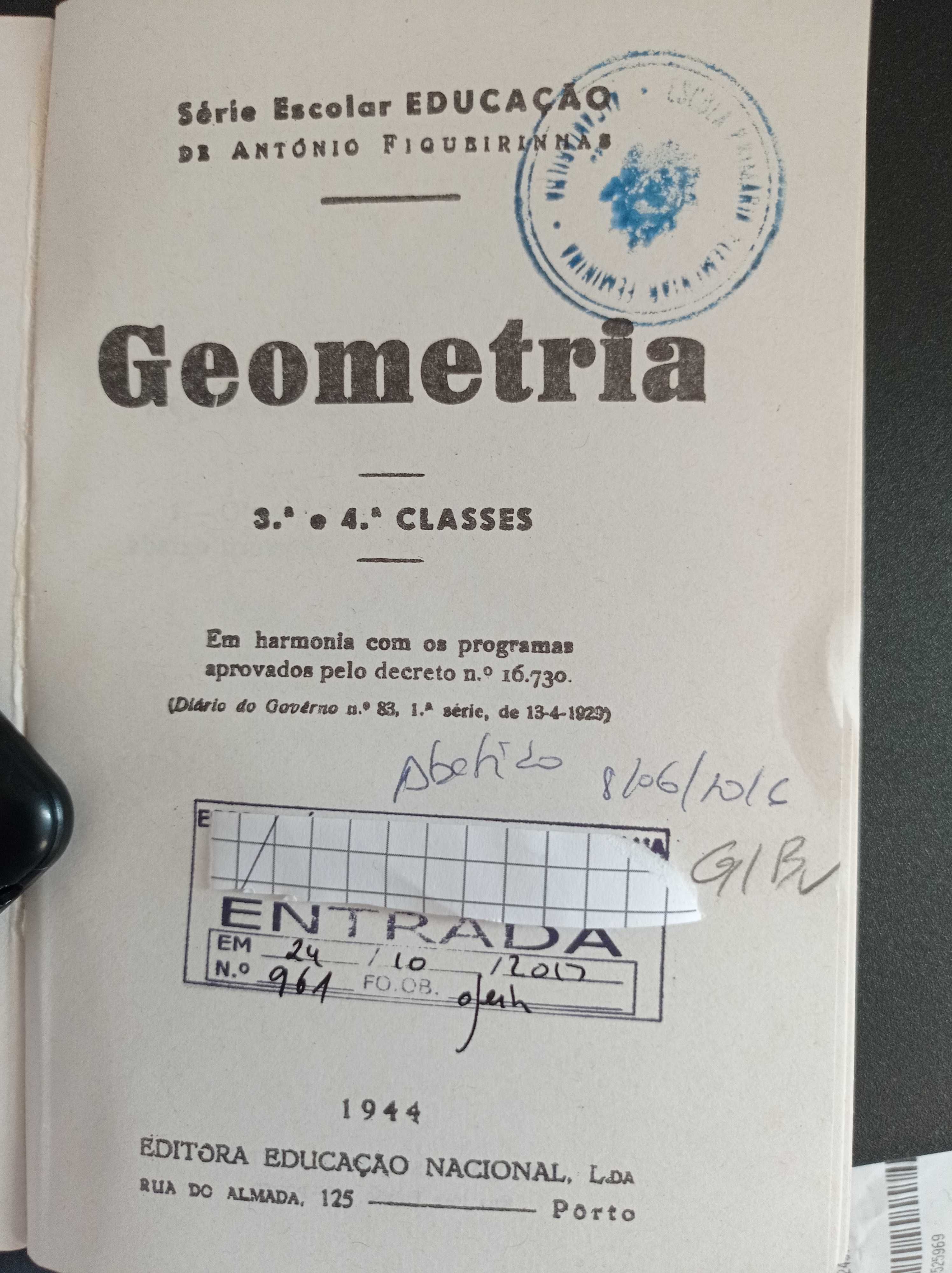 Geometria para a 3ª e 4ª Classes do Ensino Primário Elementar