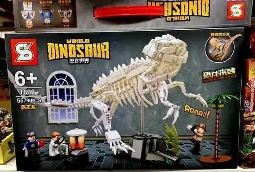 Nowy duży zestaw klocków klocki Dinozaur Trex szkielet 557 el- zabawki