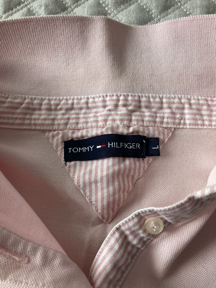 Różowa koszulka t-shirt polo Tommy Hilfiger