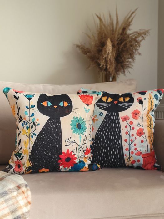 Poszewki na poduszki koty (różne wzory)