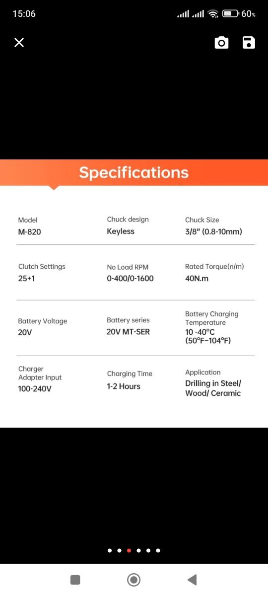 Шуруповерт фірми MINUMX на 20V і 16V