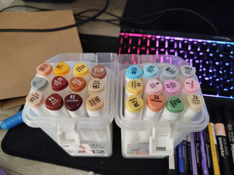 Zestaw pro markerów 77 sztuk (Winsor & Newton, Creadu, Sharpie)