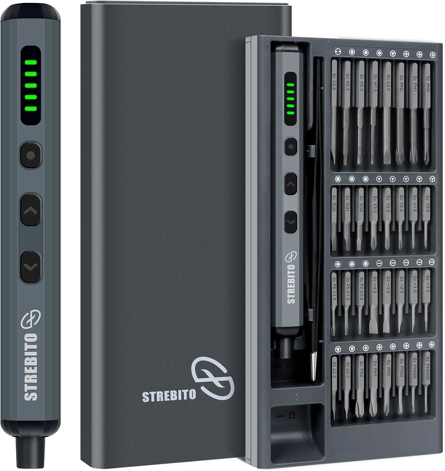 STREBITO mini wkrętak elektryczny 70 w 1 5 momentów LED 64 bity