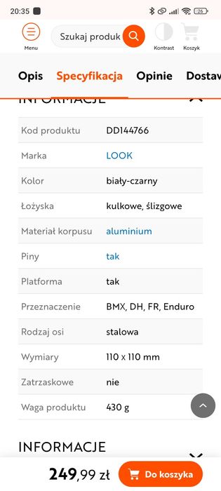 Pedały Rowerowe Platformowe Look Trail Roc Platformy Aluminium Enduro