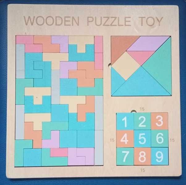 Дитяча Розвиваюча гра з дерева Пазл Wooden Puzzle Toy 3в1