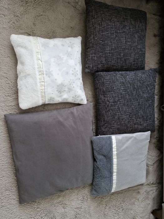 Komplet 5 poduszek jaśków szary siwy