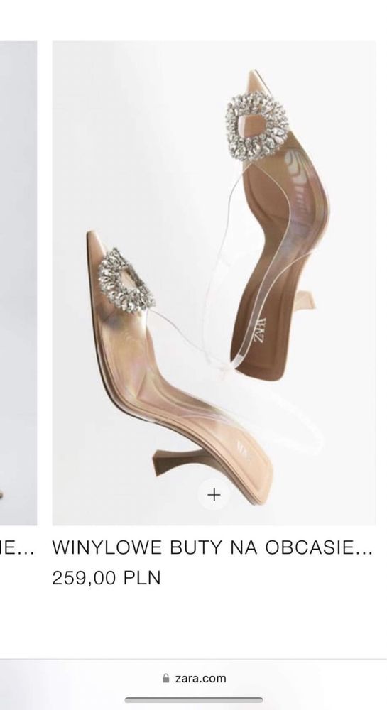 Transparentne buty na obcasie 39 nowe