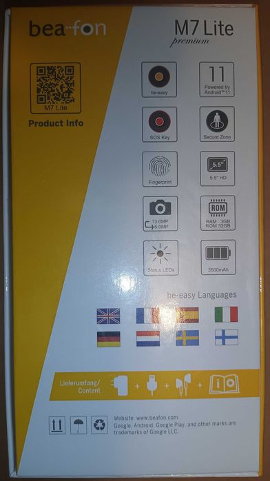 BEAFON M7 Lite Premium Smartfon Dla Seniora Ładowarka Słuchawki Nowy